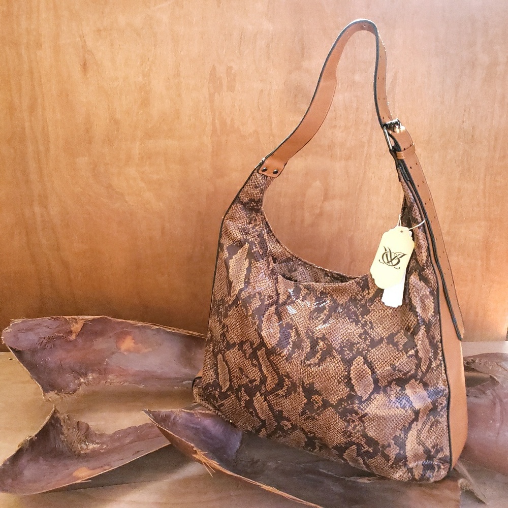 Brown Snake Skin Hobo Purse
